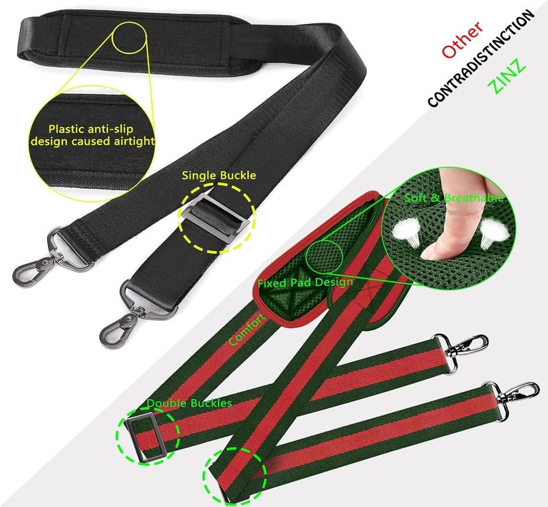 ZINZ Shoulder Strap 58" Ultra-Thick Fixed Padded and Adjustable Buckles Crossbody Strap for Briefcase Laptop Bag Luggage - Image 4